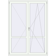 Балконні двері 1500x2100 мм REHAU SYNEGO MD Білий (RAL 9016) з двох сторін