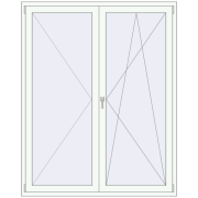 REHAU Euro 70 1550x2000 мм Білий (RAL 9016) з двох сторін