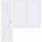 Балконні двері 2000x2100 мм REHAU Euro 60 Білий (RAL 9016) з двох сторін