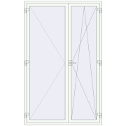 REHAU Euro 70 1500x2400 мм Білий (RAL 9016) з двох сторін