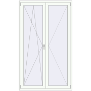 Балконні двері 1300x2200 мм REHAU Euro 70 Білий (RAL 9016) з двох сторін