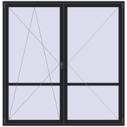 REHAU Euro 60 2250x2300 мм BLACK_ULTI-MATT з двох сторін