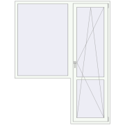 Балконні двері 1740x2240 мм REHAU Euro 70 Білий (RAL 9016) з двох сторін