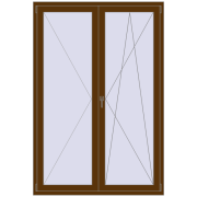 REHAU Euro 70 1400x2070 мм WALNUT з двох сторін