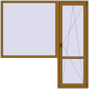 REHAU Euro 70 2150x2150 мм LIGHT_OAK з двох сторін