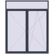 Балконні двері 2200x2700 мм REHAU Euro 70 ANTHRACITE_GREY_STRUKTURAL з двох сторін