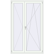 REHAU Euro 70 1290x2110 мм Білий (RAL 9016) з двох сторін