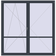 REHAU Euro 60 2250x2300 мм ANTHRACITE_GREY_STRUKTURAL з двох сторін