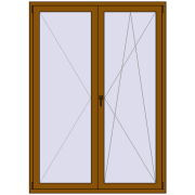 REHAU Euro 60 1500x2100 мм GOLDEN OAK з двох сторін
