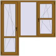 REHAU SYNEGO MD 1800x1800 мм LIGHT_OAK з двох сторін