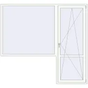 REHAU Euro 60 2320x2150 мм Білий (RAL 9016) з двох сторін REHAU Euro 60 2320x2150 мм Білий (RAL 9016) з двох сторін
