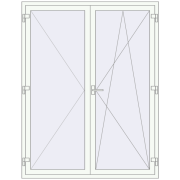 REHAU Euro 70 1550x2000 мм Білий (RAL 9016) з двох сторін