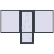 Балконні двері 3250x2100 мм REHAU Euro 60 ANTHRACITE_GREY_STRUKTURAL з двох сторін