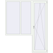 Балконні двері 1900x2340 мм REHAU Euro 70 Білий (RAL 9016) з двох сторін