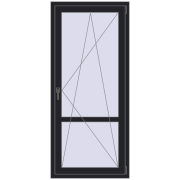 REHAU Euro 70 800x1800 мм BLACK_ULTI-MATT з двох сторін