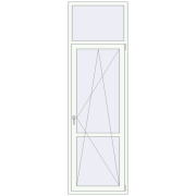 Балконні двері 800x2590 мм REHAU Euro 70 Білий (RAL 9016) з двох сторін