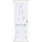 Балконні двері 765x1965 мм REHAU SYNEGO MD Білий (RAL 9016) з двох сторін