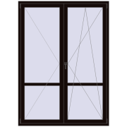 Балконні двері 1600x2200 мм REHAU Euro 70 BLACK_BROWN з двох сторін