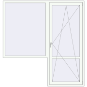 Балконні двері 2000x2100 мм REHAU Euro 70 Білий (RAL 9016) з двох сторін