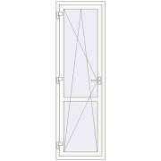 Балконні двері 650x2100 мм REHAU Euro 60 Білий (RAL 9016) з двох сторін