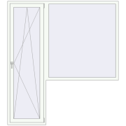 REHAU Euro 70 1990x2220 мм Білий (RAL 9016) з двох сторін