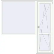 REHAU Euro 60 2070x2100 мм Білий (RAL 9016) з двох сторін