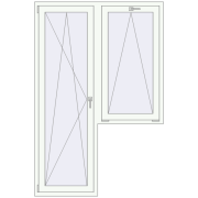Балконні двері 1370x2070 мм REHAU Euro 70 Білий (RAL 9016) з двох сторін