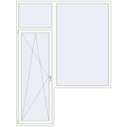 Балконні двері 2000x2640 мм REHAU Euro 70 Білий (RAL 9016) з двох сторін Балконні двері 2000x2640 мм REHAU Euro 70 Білий (RAL 9016) з двох сторін