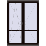 Балконні двері 1500x2100 мм REHAU Euro 60 BLACK_BROWN з двох сторін