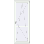 Балконні двері 800x2100 мм REHAU Euro 70 Білий (RAL 9016) з двох сторін