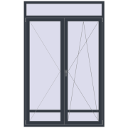Балконні двері 1540x2400 мм REHAU Euro 70 ANTHRACITE_GREY_STRUKTURAL з двох сторін