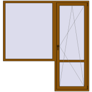 REHAU SYNEGO MD 2000x2100 мм GOLDEN OAK з двох сторін