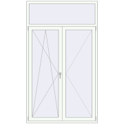 Балконні двері 1400x2400 мм REHAU SYNEGO MD Білий (RAL 9016) з двох сторін
