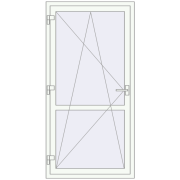 REHAU Euro 60 900x1800 мм Білий (RAL 9016) з двох сторін