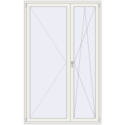 REHAU Euro 70 1500x2400 мм Білий (RAL 9016) з двох сторін