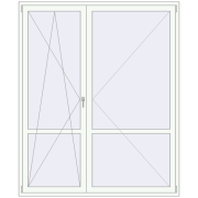 REHAU Euro 60 1900x2300 мм Білий (RAL 9016) з двох сторін REHAU Euro 60 1900x2300 мм Білий (RAL 9016) з двох сторін