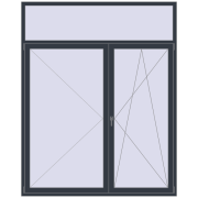 REHAU SYNEGO MD 2000x2500 мм ANTHRACITE_GREY_STRUKTURAL з двох сторін
