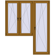 Балконні двері 1890x2290 мм REHAU Euro 70 Балконні двері 1890x2290 мм REHAU Euro 70