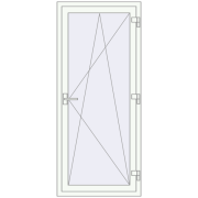 Балконні двері 800x1800 мм REHAU Euro 70 Білий (RAL 9016) з двох сторін