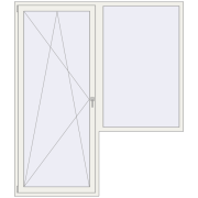 Балконні двері 2000x2300 мм REHAU Euro 60 Білий (RAL 9016) з двох сторін