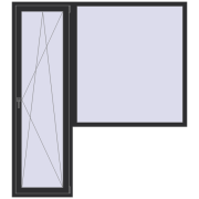 REHAU Euro 70 1990x2220 мм ANTHRACITE_GREY_GLATT з двох сторін REHAU Euro 70 1990x2220 мм ANTHRACITE_GREY_GLATT з двох сторін