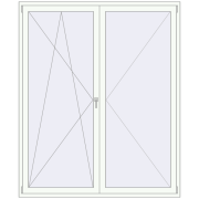REHAU Euro 70 1850x2240 мм Білий (RAL 9016) з двох сторін