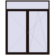 REHAU Euro 70 2200x2700 мм BLACK_BROWN з двох сторін