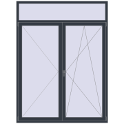 REHAU SYNEGO MD 1800x2400 мм ANTHRACITE_GREY_STRUKTURAL з двох сторін
