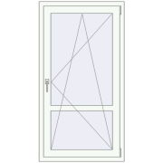 REHAU Euro 60 800x1500 мм Білий (RAL 9016) з двох сторін REHAU Euro 60 800x1500 мм Білий (RAL 9016) з двох сторін