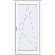 REHAU Euro 60 760x1500 мм Білий (RAL 9016) з двох сторін