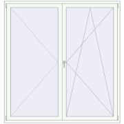 Балконні двері 2000x2100 мм REHAU Euro 60 Білий (RAL 9016) з двох сторін