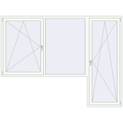 Балконні двері 2800x2100 мм REHAU Euro 70 Білий (RAL 9016) з двох сторін