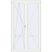 Балконні двері 1400x2400 мм REHAU SYNEGO MD Білий (RAL 9016) з двох сторін