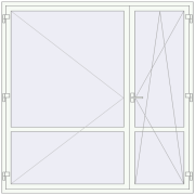 REHAU Euro 70 2100x2100 мм Білий (RAL 9016) з двох сторін